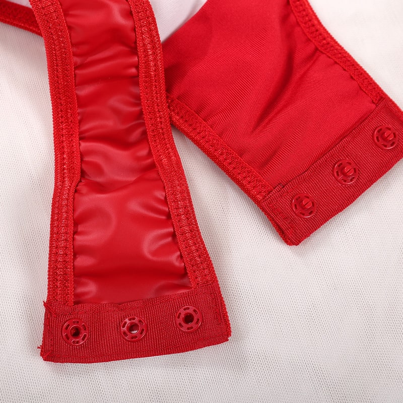 Red Perspective One-Piece Sheer Bodysuit